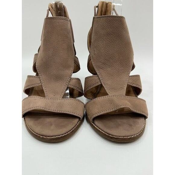 Lucky Brand Womens Joellen Wedge Sandals Open Toe Zip Up Desert Taupe Size 10M - Picture 7 of 12